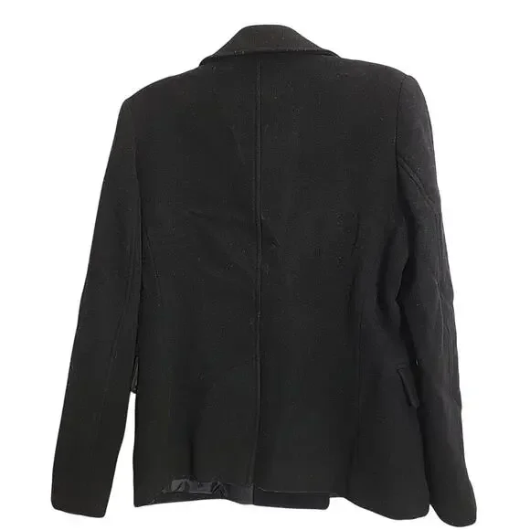 Marvin Richards Black Wool Coat With Pockets Short Double Breasted Women Size 10 - Picture 2 of 6